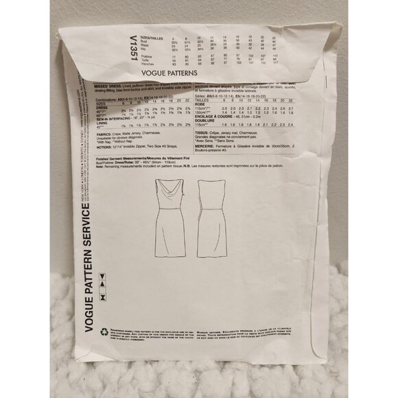 DKNY V1351 Sewing Pattern | Lined Pullover Dress - Picture 10 of 12